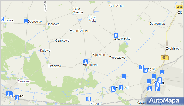 mapa Bączylas, Bączylas na mapie Targeo