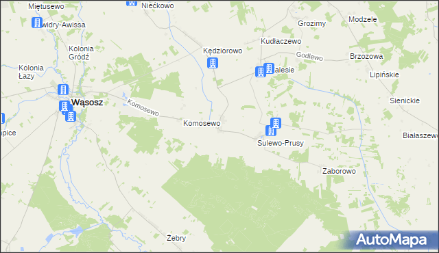 mapa Bagienice gmina Wąsosz, Bagienice gmina Wąsosz na mapie Targeo
