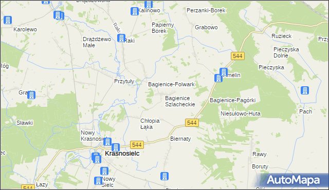 mapa Bagienice Szlacheckie, Bagienice Szlacheckie na mapie Targeo