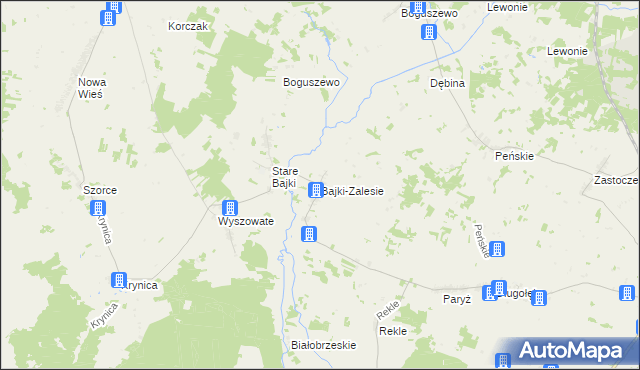 mapa Bajki-Zalesie, Bajki-Zalesie na mapie Targeo