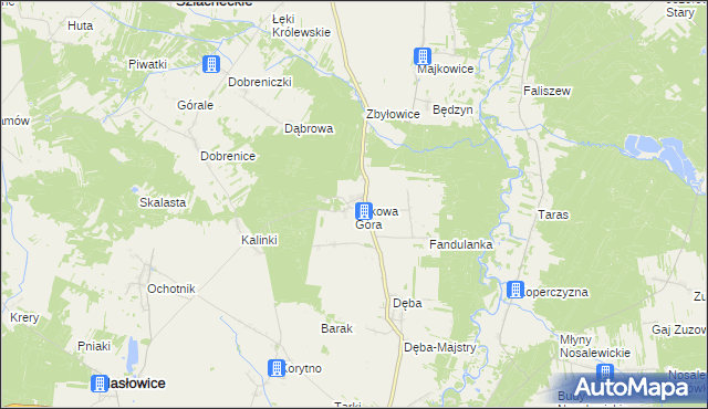 mapa Bąkowa Góra, Bąkowa Góra na mapie Targeo