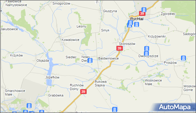 mapa Baldwinowice gmina Namysłów, Baldwinowice gmina Namysłów na mapie Targeo