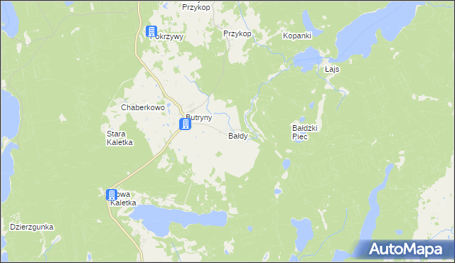 mapa Bałdy, Bałdy na mapie Targeo