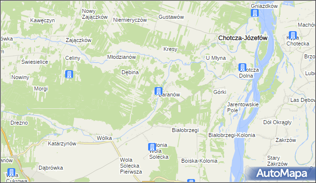 mapa Baranów gmina Chotcza, Baranów gmina Chotcza na mapie Targeo