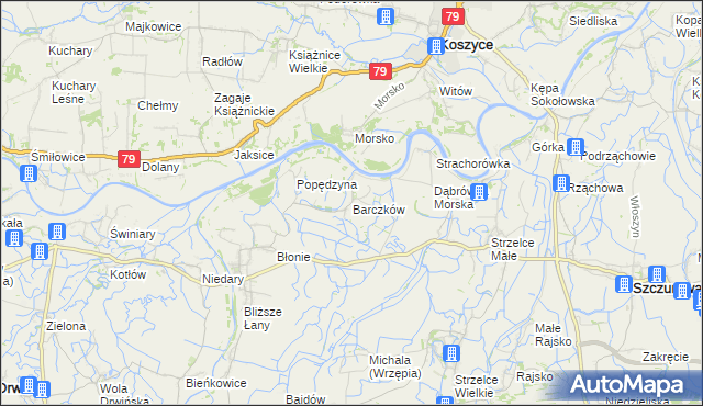 mapa Barczków, Barczków na mapie Targeo