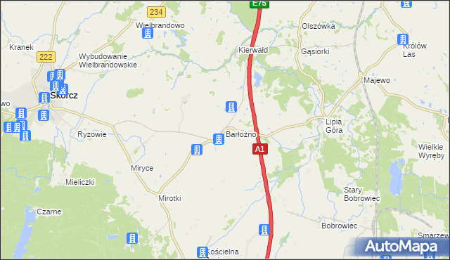 mapa Barłożno, Barłożno na mapie Targeo