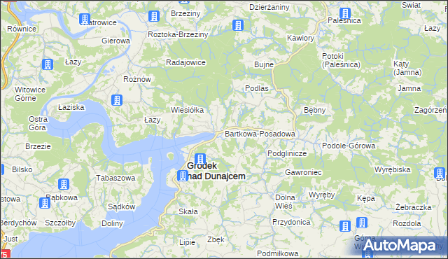 mapa Bartkowa-Posadowa, Bartkowa-Posadowa na mapie Targeo