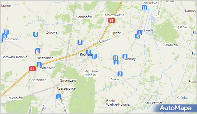 mapa Bartkowice, Bartkowice na mapie Targeo