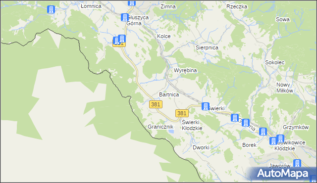 mapa Bartnica, Bartnica na mapie Targeo