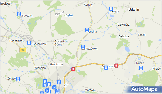 mapa Bartoszówek, Bartoszówek na mapie Targeo