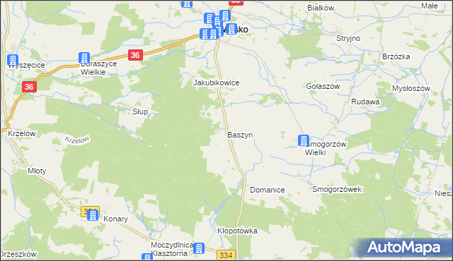 mapa Baszyn, Baszyn na mapie Targeo