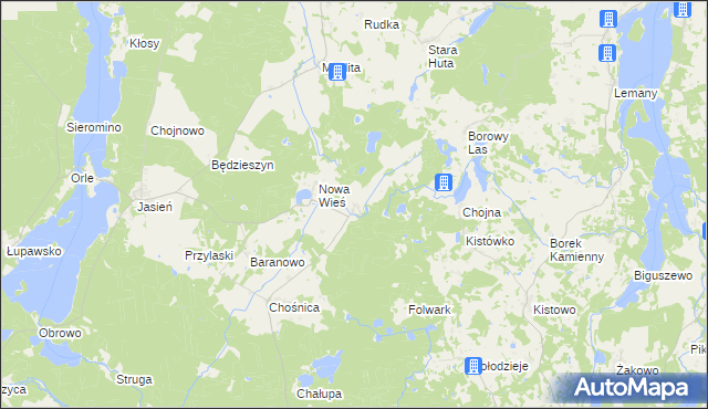 mapa Bawernica, Bawernica na mapie Targeo