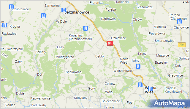 mapa Bębło, Bębło na mapie Targeo