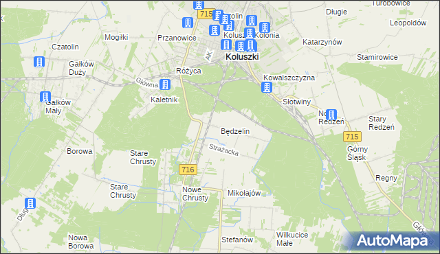 mapa Będzelin, Będzelin na mapie Targeo