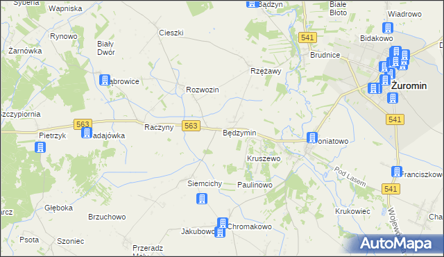 mapa Będzymin, Będzymin na mapie Targeo
