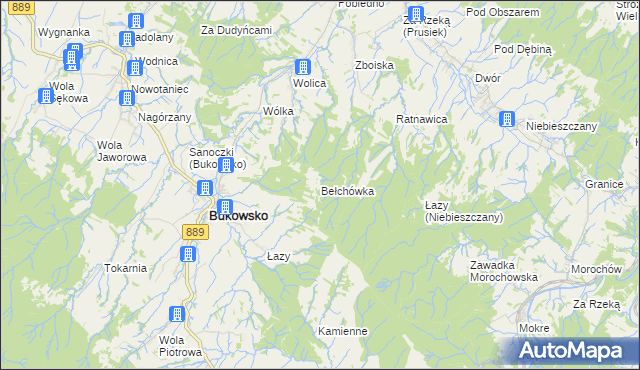 mapa Bełchówka, Bełchówka na mapie Targeo