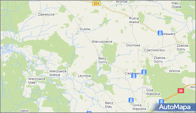 mapa Bełcz Górny, Bełcz Górny na mapie Targeo