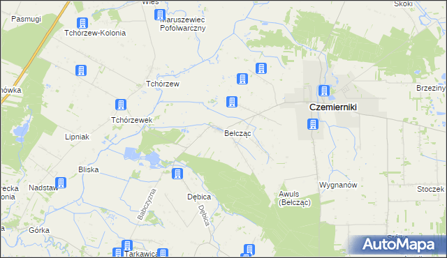 mapa Bełcząc gmina Czemierniki, Bełcząc gmina Czemierniki na mapie Targeo