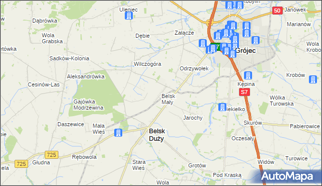 mapa Belsk Mały, Belsk Mały na mapie Targeo