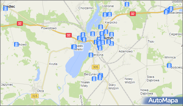 mapa Berzyna, Berzyna na mapie Targeo