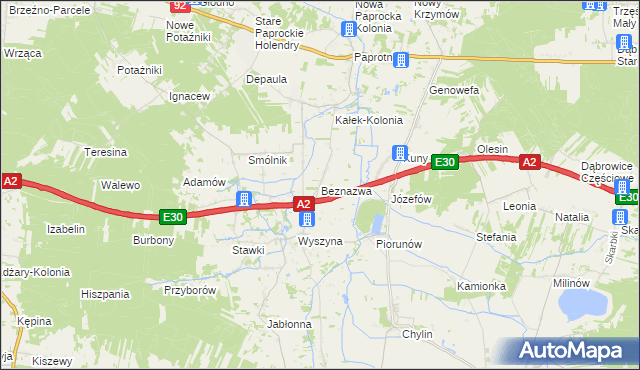 mapa Beznazwa, Beznazwa na mapie Targeo