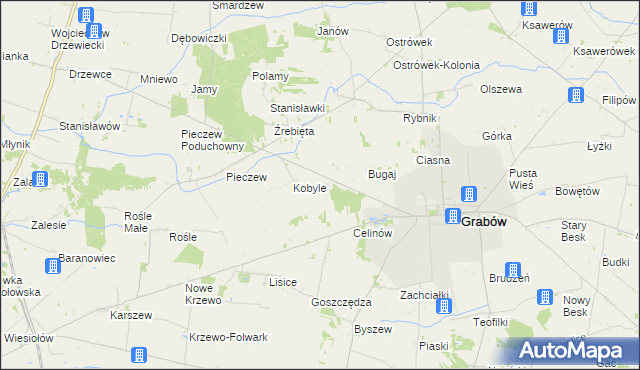 mapa Biała Góra gmina Grabów, Biała Góra gmina Grabów na mapie Targeo