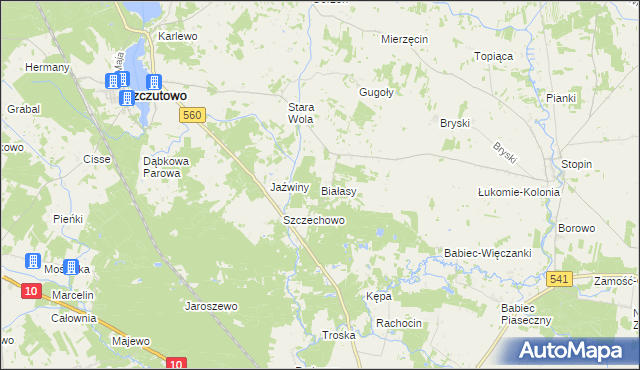 mapa Białasy, Białasy na mapie Targeo