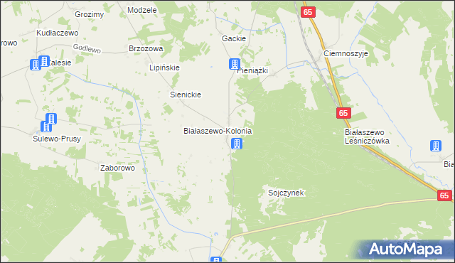 mapa Białaszewo, Białaszewo na mapie Targeo