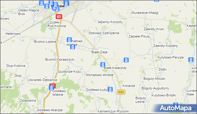 mapa Białe-Szczepanowice, Białe-Szczepanowice na mapie Targeo