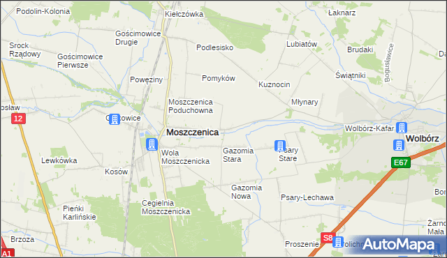 mapa Białkowice, Białkowice na mapie Targeo