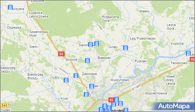 mapa Białobiel, Białobiel na mapie Targeo