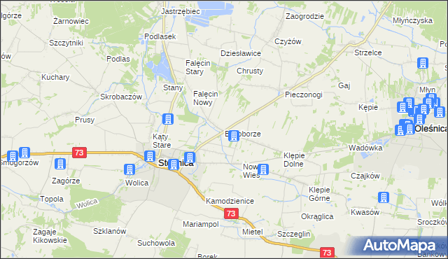 mapa Białoborze, Białoborze na mapie Targeo