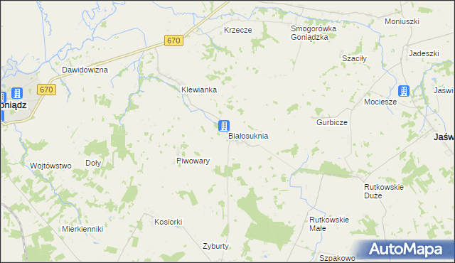 mapa Białosuknia, Białosuknia na mapie Targeo