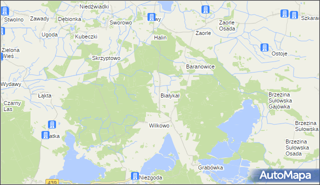 mapa Białykał, Białykał na mapie Targeo