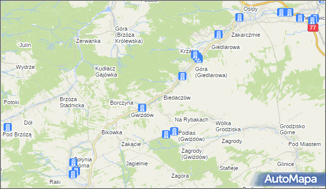 mapa Biedaczów, Biedaczów na mapie Targeo