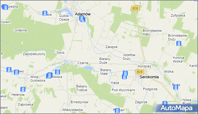 mapa Bielany Duże, Bielany Duże na mapie Targeo
