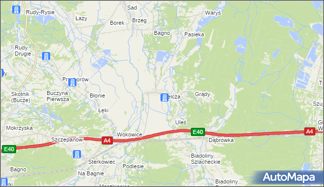 mapa Bielcza, Bielcza na mapie Targeo