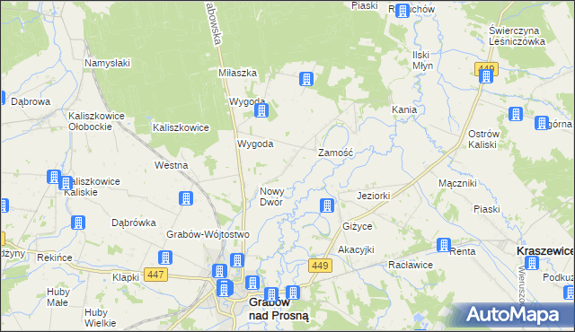 mapa Biernacice gmina Sieroszewice, Biernacice gmina Sieroszewice na mapie Targeo