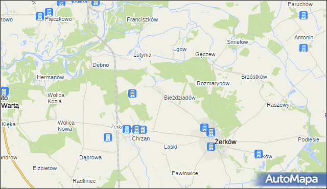 mapa Bieździadów, Bieździadów na mapie Targeo