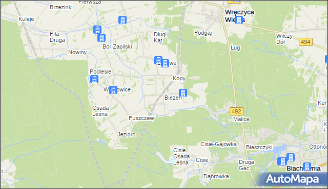 mapa Bieżeń, Bieżeń na mapie Targeo