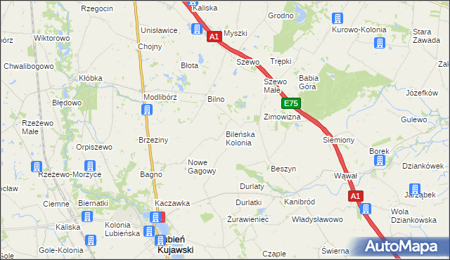 mapa Bileńska Kolonia, Bileńska Kolonia na mapie Targeo