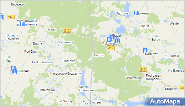 mapa Błądzim gmina Cekcyn, Błądzim gmina Cekcyn na mapie Targeo