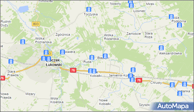 mapa Błażejki, Błażejki na mapie Targeo