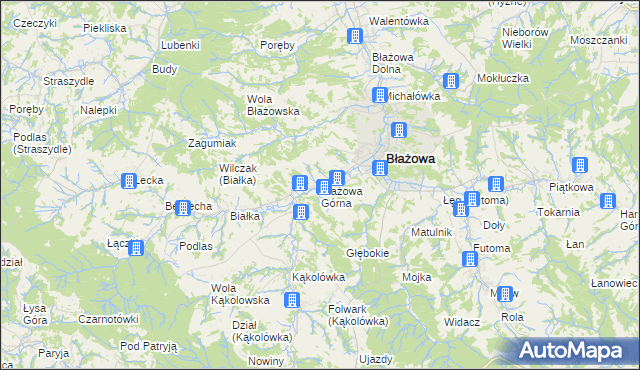 mapa Błażowa Górna, Błażowa Górna na mapie Targeo