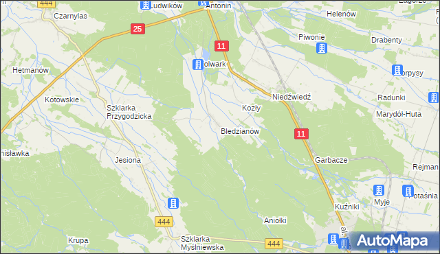 mapa Bledzianów, Bledzianów na mapie Targeo