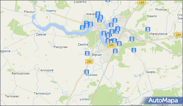 mapa Blękwit, Blękwit na mapie Targeo