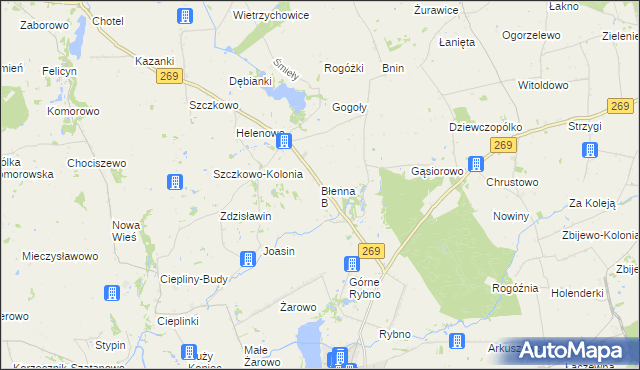 mapa Błenna B, Błenna B na mapie Targeo