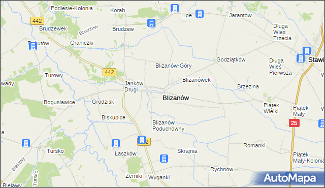 mapa Blizanów, Blizanów na mapie Targeo