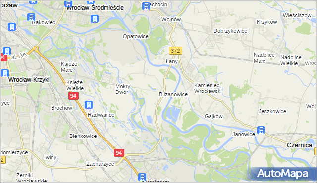 mapa Blizanowice, Blizanowice na mapie Targeo