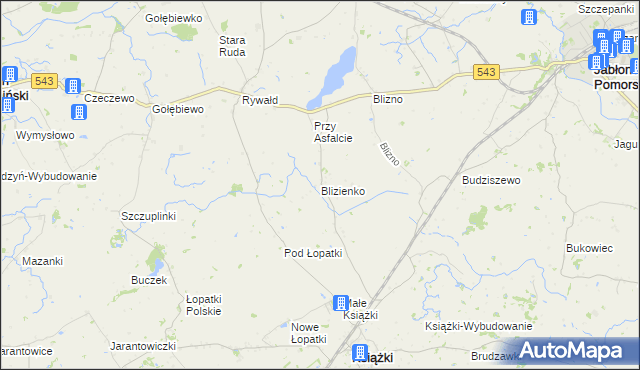 mapa Blizienko, Blizienko na mapie Targeo